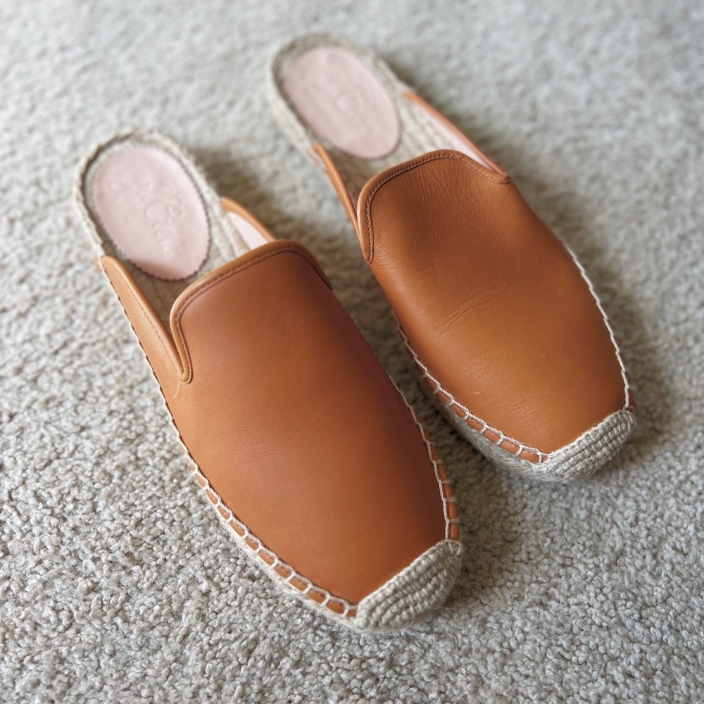 NWT! J.Crew Leather espadrille mules - Picture 2 of 7
